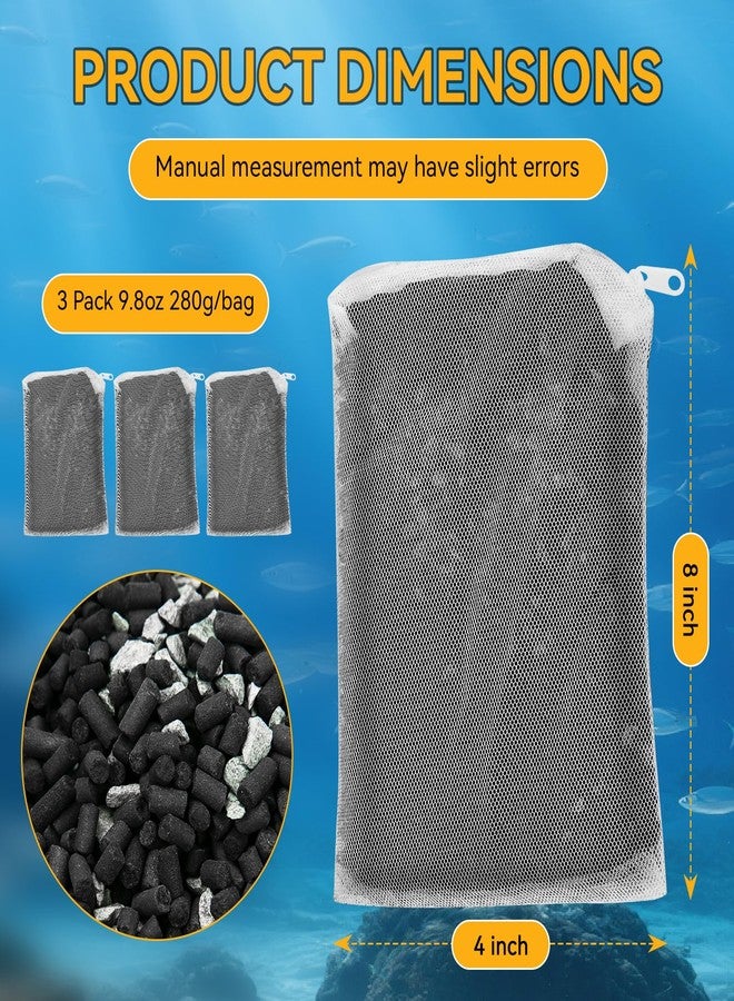 Giokyi 3 Pack 8 Oz Pro-C Mixed Aquarium Canister Filter Media Bag (Activated Carbon + Zeolite) for Penn-Plax Cascade Filter Parts, Also fits Eheim ECCO, Eheim Pro/Pro II, AquaClear 500 and FilStar Canisters - Image 2